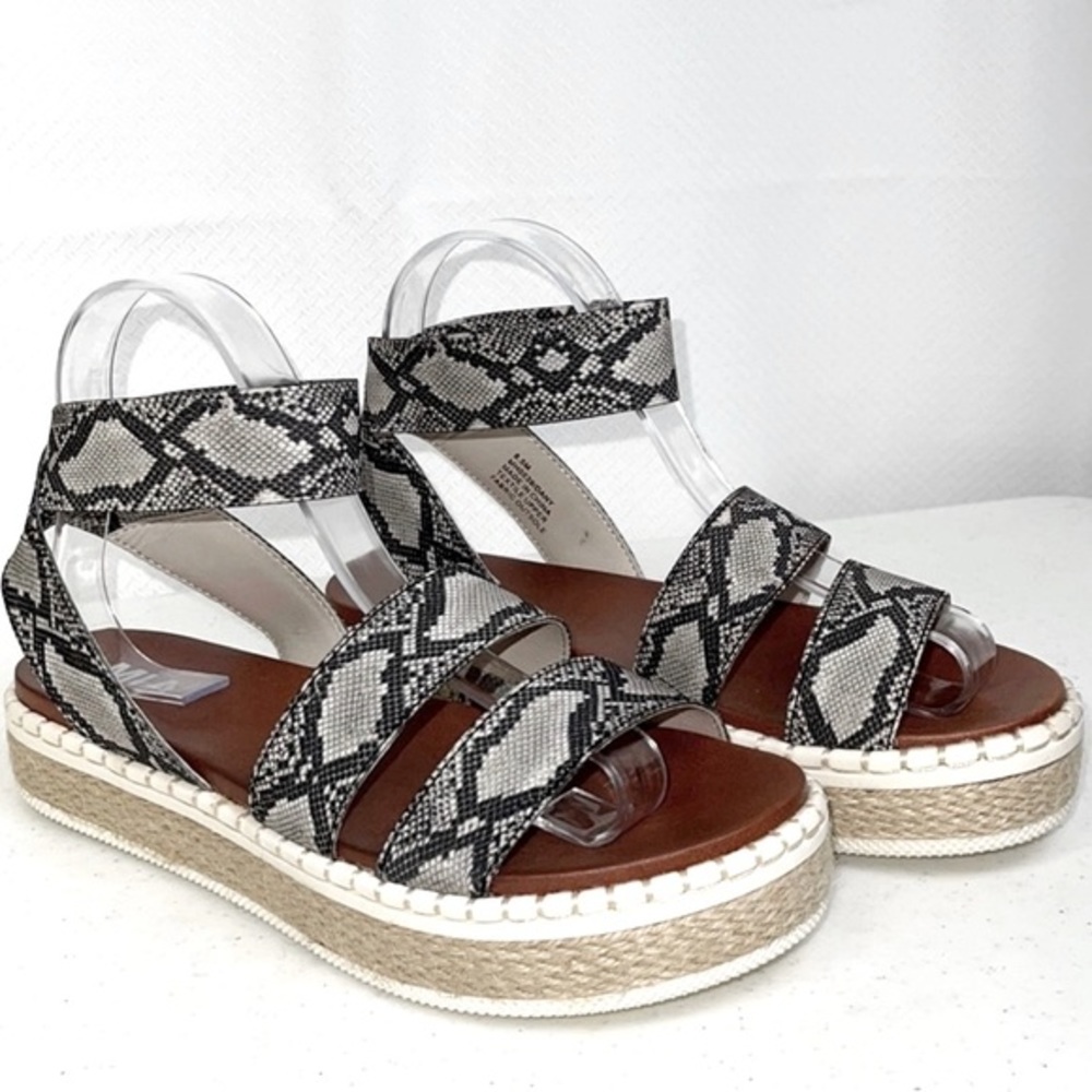 MIA Snake Print Espadrille Sandals